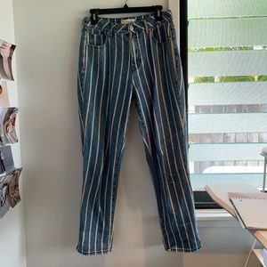 Red Striped Mom Jeans (PacSun, 27)